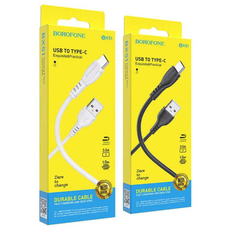 کابل تبدیل USB به USB-C بروفون مدل BX51 طول 1 متر