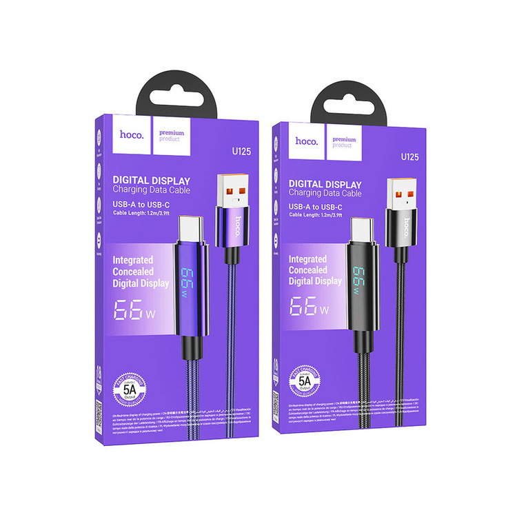 کابل تبدیل USB به USB-C هوکو مدل U125 66W طول 1.2متر