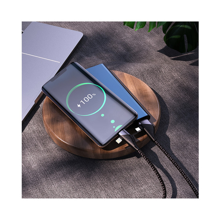 کابل تبدیل USB/USB-C به لایتنینگ / USB-C هوکو مدل U95 4IN1 60W طول 1.2 متر