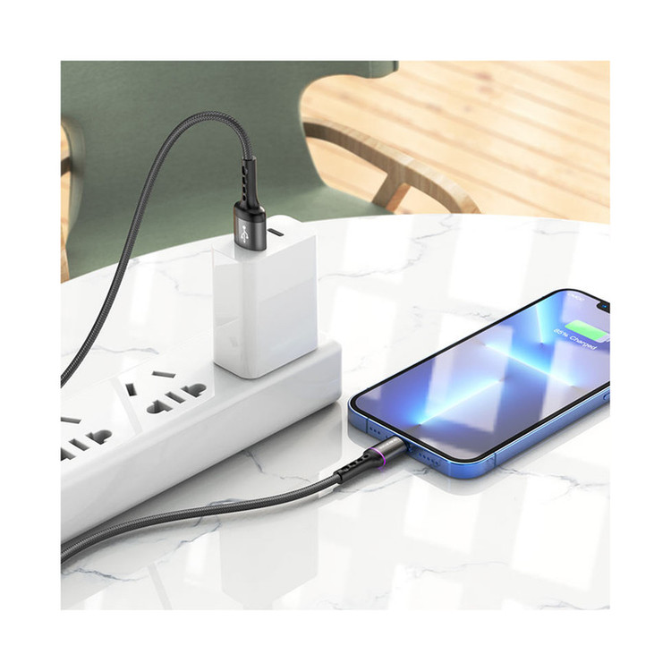 کابل تبدیل USB به لایتنینگ بروفون مدل BU33 طول 1.2 متر